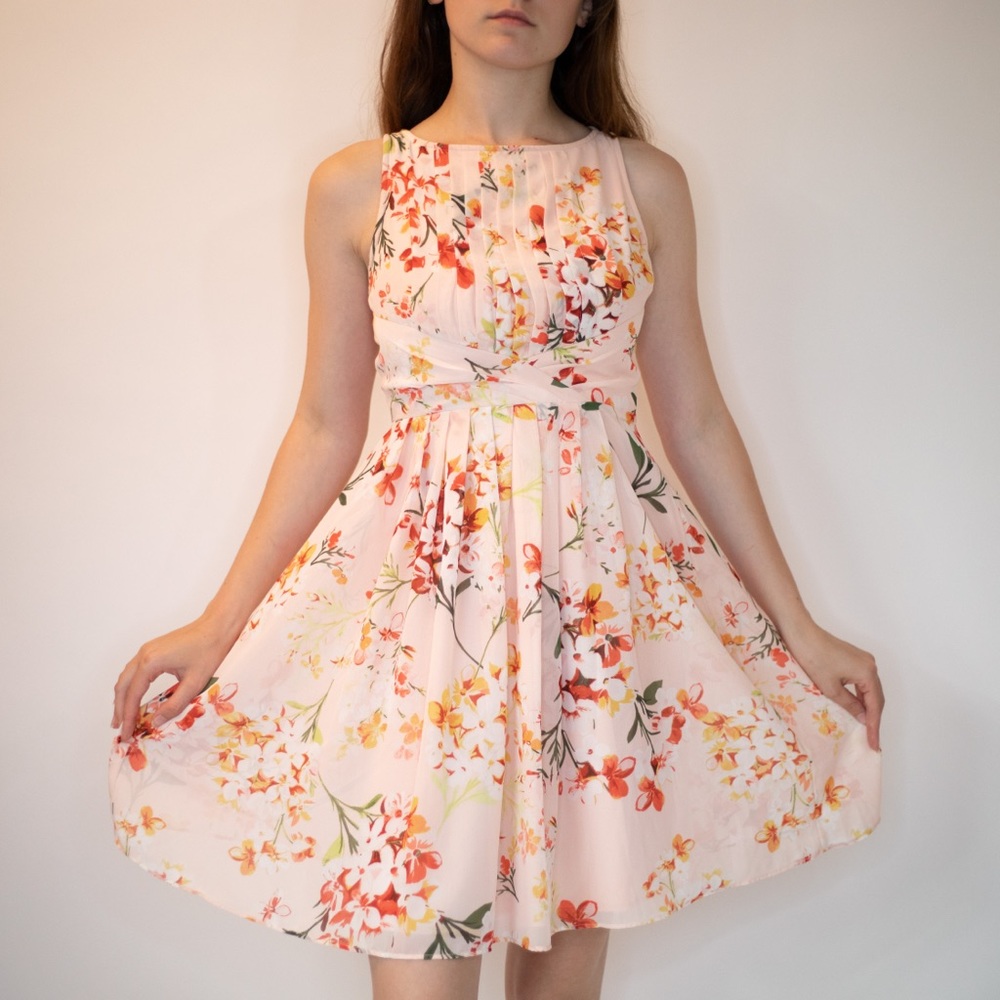Pink Floral Summer Dress
